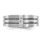 14k White Gold with Black Rhodium IBGoodman Men's Satin 1/3 carat Diamond Complete Ring - Image 6