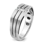 14k White Gold with Black Rhodium IBGoodman Men's Satin 1/3 carat Diamond Complete Ring - Image 8