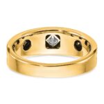 IBGoodman 10k Men's Polished Satin and Grooved Square Stone Center Ring Mounting - Image 7