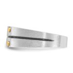 14k Two-tone w/Black Rhodium IBGoodman Men's Satin 1/3 carat Diamond Complete Ring - Image 3