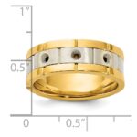IBGoodman 14k Two-tone Three Stone Prong Set Men's Ring Mounting - Image 4