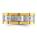 IBGoodman 14k Two-tone 1/6 carat Lab Grown Diamond VS/SI+ G+ Three Stone Complete Men's Ring - Image 4