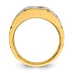 IBGoodman 10k Two-tone Men's Polished Satin and Grooved 1/2 Carat A Quality Diamond Ring - Image 2