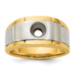 IBGoodman 10k Two-tone Men's Polished Satin and Grooved Ring Mounting