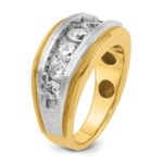 IBGoodman 14k Men's Polished Satin and Grooved 7-Stone Ring Mounting - Image 8