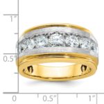 IBGoodman 14k Men's Polished Satin and Grooved 7-Stone Ring Mounting - Image 3