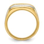 IBGoodman 14k Two-tone 1/2 carat Lab Grown Diamond VS/SI+ G+ Five Stone Complete Polished and Satin Men's Ring - Image 2
