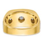 IBGoodman 14k Two-tone Men's Polished Satin and Grooved 5-Stone Ring Mounting - Image 7