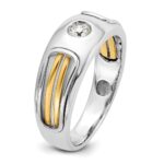 14k Two-tone IBGoodman Men's Polished and Cut-Out Ring Mounting - Image 8