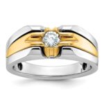 14k Two-tone IBGoodman Men's 3/8 carat Diamond Complete Ring