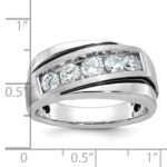 10k White Gold Men's Polished Satin and Grooved Ring Mounting - Image 2