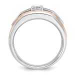 14k Two-tone White/Rose Gold IBGoodman Men's Satin Diamond Ring Mounting - Image 2