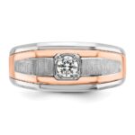 14k Two-tone White/Rose Gold IBGoodman Men's Satin Diamond Ring Mounting - Image 6