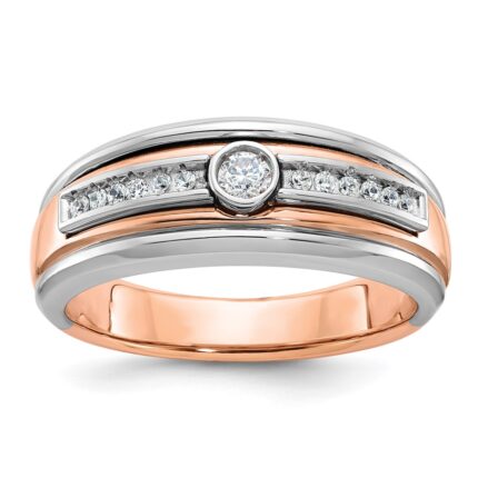 14k Two-tone White/Rose Gold IBGoodman Men's Diamond Ring Mounting