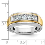 IBGoodman 10k Two-tone Men's Polished 5-Stone 1/2 Carat A Quality Diamond Ring - Image 3