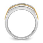14k Two-tone IBGoodman Men's Polished 5-Stone Ring Mounting - Image 2