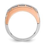IBGoodman 14k White and Rose Gold Men's Polished Satin and Cut-Out 5-Stone Ring Mounting - Image 2