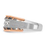 IBGoodman 14k White and Rose Gold Men's Polished Satin and Cut-Out 5-Stone Ring Mounting - Image 5