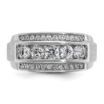 10k White Gold IBGoodman Men's Polished & Satin 3-Row Ring Mounting - Image 6