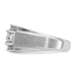 IBGoodman 14k White Gold Men's Polished and Satin 3-Row 1 1/4 Carat AA Quality Diamond Ring - Image 5