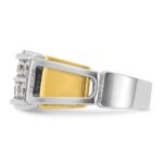 IBGoodman 14k Two-tone Men's Polished and Cut-Out 2-Row 1 Carat AA Quality Diamond Ring - Image 5