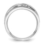 IBGoodman 14k White Gold 1/3 carat Lab Grown Diamond VS/SI+ G+ Complete Polished and Grooved Men's Ring - Image 2