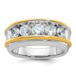 IBGoodman 14k Two-tone 2 carat Lab Grown Diamond VS/SI+ G+ Complete Men's Ring