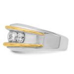 14k Two-tone IBGoodman Men's Polished 5-Stone Ring Mounting - Image 5