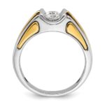 IBGoodman 14k Two-Tone 3/4 carat Lab Grown Diamond VS/SI+ G+ Complete Men's Ring - Image 2
