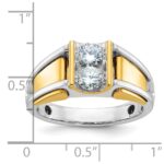 14k Two-tone IBGoodman Men's 3/4 carat Diamond Complete Ring - Image 3