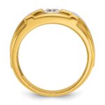IBGoodman 14k Two-tone Men's Polished Satin and Cut-Out 1/2 Carat AA Quality Diamond Cross Ring - Image 2