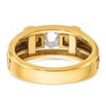 IBGoodman 14k Two-tone Men's Polished Satin and Cut-Out Cross Ring Mounting - Image 7