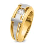 IBGoodman 14k Two tone 1/2 carat Lab Grown Diamond VS/SI+ G+ Complete Polished Satin and Cut Out Men's Cross Ring - Image 6
