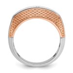 IBGoodman 14k White and Rose Gold Men's Polished and Textured 5-Stone 1 Carat AA Quality Diamond Ring - Image 2