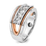 IBGoodman 14k Rose and White Gold Men's Polished Cut-Out 5-Stone Ring Mounting - Image 7