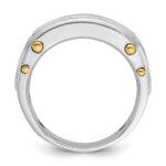 IBGoodman 14k Two-tone Men's Polished and Cut-Out 5-Stone 1 Carat AA Quality Square Diamond Ring - Image 2