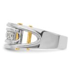 IBGoodman 14k Two-tone 1 carat Lab Grown Diamond VS/SI+ G+ Five Stone Complete Polished and Cut Out Men's Ring - Image 3