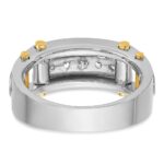 IBGoodman 14k Two-tone Men's Polished Grooved and Cut-Out 5-Stone Ring Mounting - Image 5