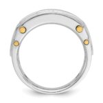 IBGoodman 14k Two-tone Men's Polished Grooved and Cut-Out 5-Stone 1 Carat AA Quality Diamond Ring - Image 2