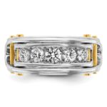 IBGoodman 14k Two-tone 1 carat Lab Grown Diamond VS/SI+ G+ Five Stone Complete Polished and Cut Out Men's Ring - Image 4