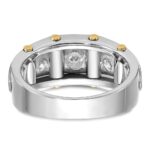 IBGoodman 14k Two-tone Men's Polished 3-Stone 1 Carat AA Quality Diamond Ring - Image 7