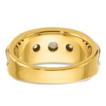 IBGoodman 14k Two-tone 3/4 carat Lab Grown Diamond VS/SI+ G+ Three Stone Complete Men's Ring - Image 5