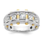 IBGoodman 14k Two-tone Men's Polished and Cut-Out 5-Stone Ring Mounting