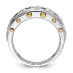 IBGoodman 14k Two-tone Men's Polished and Cut-Out 5-Stone Ring Mounting - Image 2