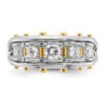 IBGoodman 14k Two-tone Men's Polished and Cut-Out 5-Stone Ring Mounting - Image 6
