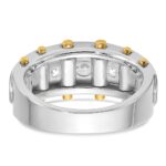 IBGoodman 14k Two-tone 1 carat Lab Grown Diamond VS/SI+ G+ Five Stone Complete Polished and Cut Out Men's Ring - Image 5