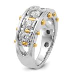 IBGoodman 14k Two-tone 1 carat Lab Grown Diamond VS/SI+ G+ Five Stone Complete Polished and Cut Out Men's Ring - Image 6