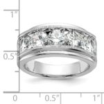 True Origin IBGoodman 14k White Gold 3 1/2 carat Lab Grown Diamond VS+ F+ Five Stone Complete Polished Brushed and Grooved Men's Ring - Image 4