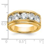 True Origin IBGoodman 14k 3 1/2 carat Lab Grown Diamond VS+ F+ Five Stone Complete Polished Brushed and Grooved Men's Ring - Image 3