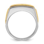 IBGoodman 14k Two-tone Men's Polished and Grooved 3-Stone Ring Mounting - Image 2